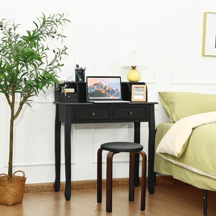 2-Tier Computer Vanity Desk with Removable Floating Organizer