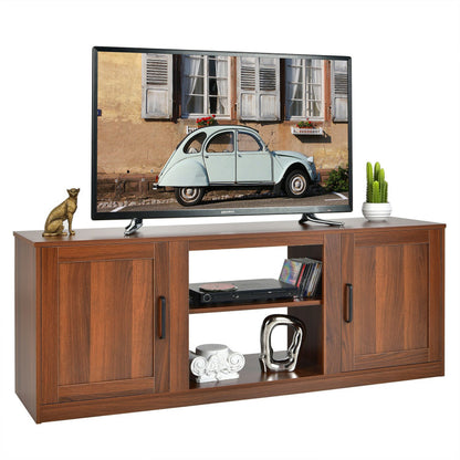 58 Inches TV Stand with 2 Cabinets for 65-Inch TV