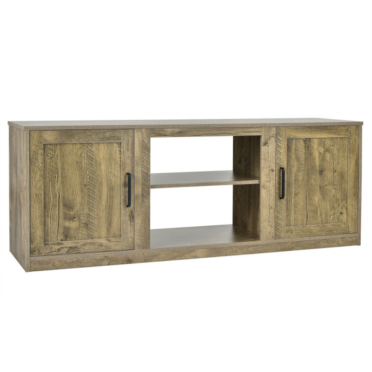 58 Inches TV Stand with 2 Cabinets for 65-Inch TV