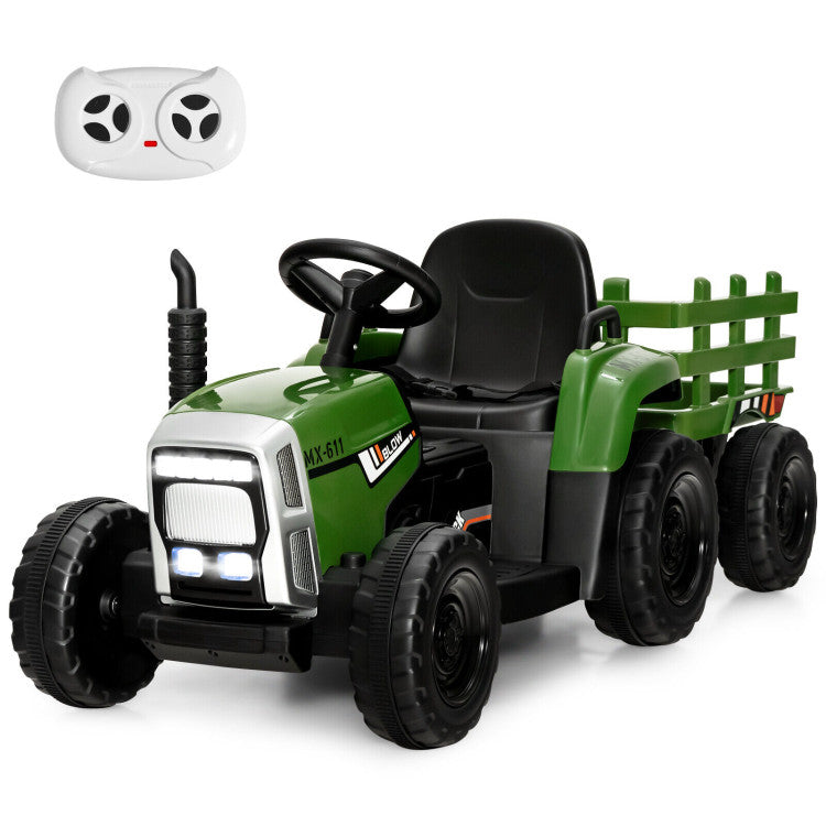 12V Ride-on Tractor with 3-Gear-Shift Ground Loader for Kids 3+ Years Old