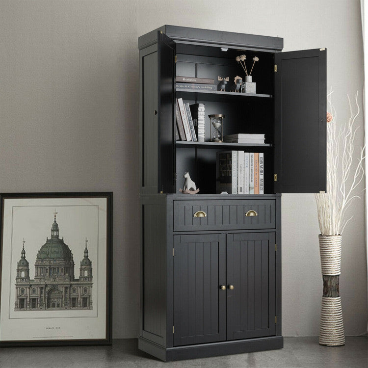 Traditional Freestanding Storage Cabinet with Adjustable Shelves and Drawer
