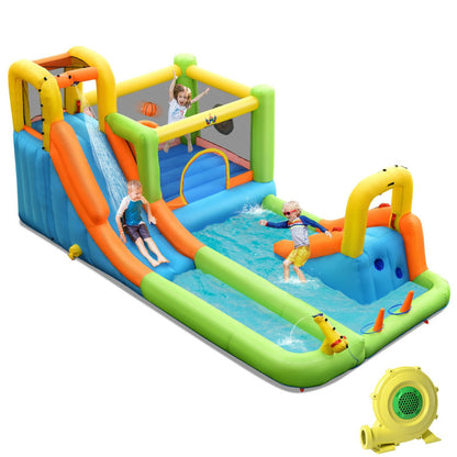 Costway 7-In-1 Jumping Bouncer Castle with 735W Blower for Backyard