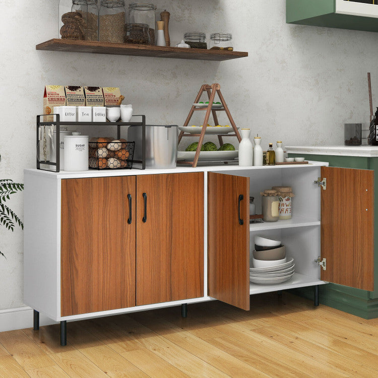 4-Door Kitchen Buffet Sideboard for Dining Room and Kitchen