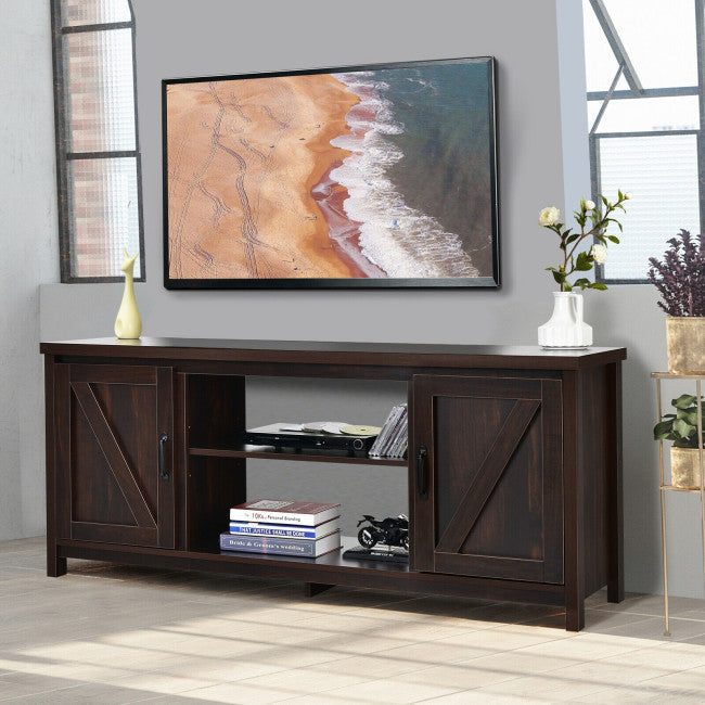 59 Inches TV Stand Media Console Center with Storage Cabinet