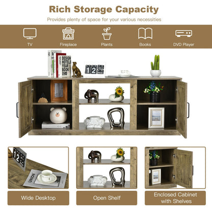 58 Inches TV Stand with 2 Cabinets for 65-Inch TV