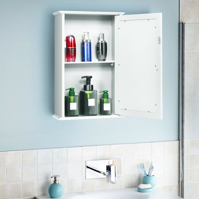 Bathroom Wall Cabinet with Single Mirror Door