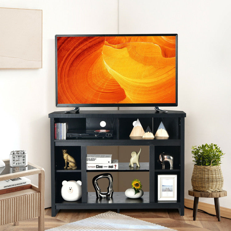 Corner TV Stand Entertainment Console Center with Adjustable Shelves