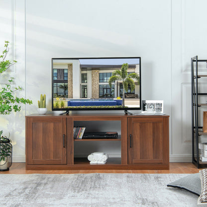 58 Inches TV Stand with 2 Cabinets for 65-Inch TV