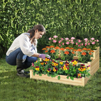 3-Tier Raised Garden Bed Wood Planter Kit