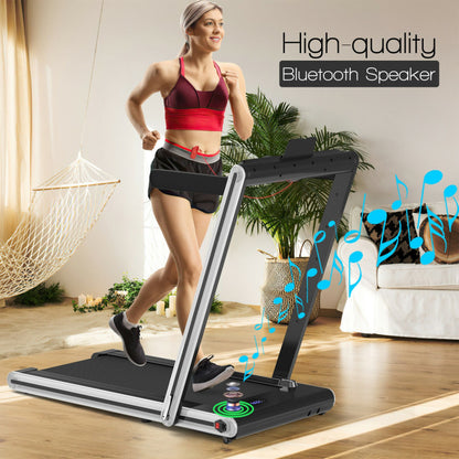 2-in-1 Folding Treadmill with Dual LED Display
