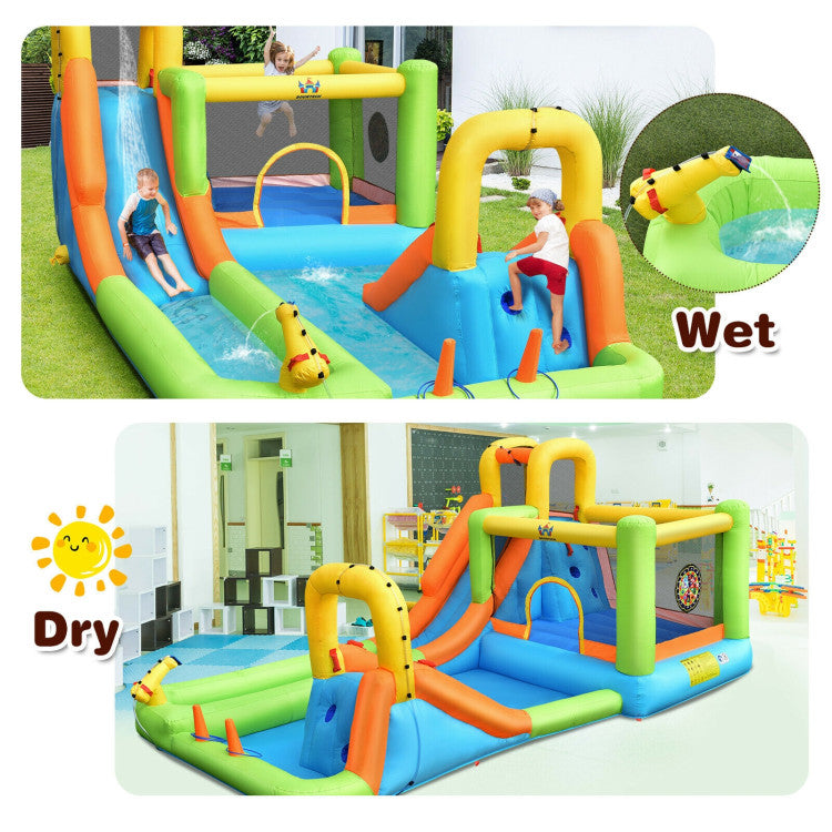 Costway 7-In-1 Jumping Bouncer Castle with 735W Blower for Backyard