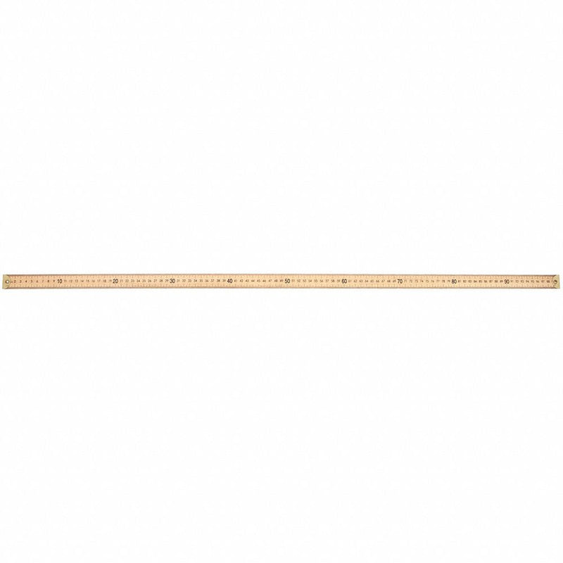 Meter Stick, Brass Ends, Clear Finish