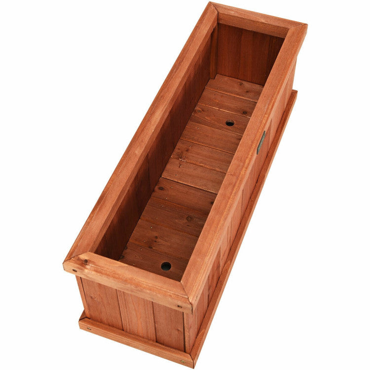 Wooden Decorative Planter Box for Garden, Yard, and Window