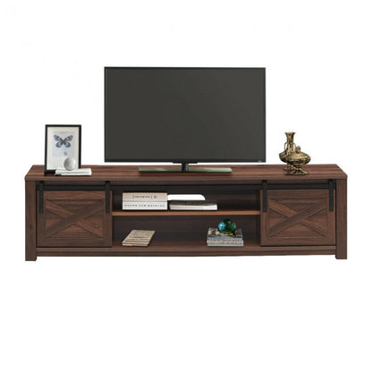 65 Inch Flat Sliding Barn Door TV Stand