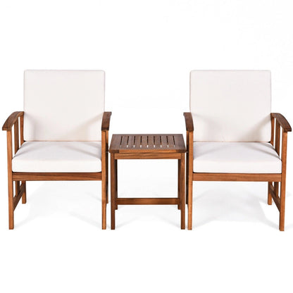 3-Piece Solid Wood Outdoor Sofa Furniture Set