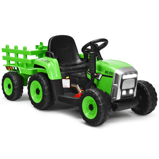12V Ride-on Tractor with 3-Gear-Shift Ground Loader for Kids 3+ Years Old