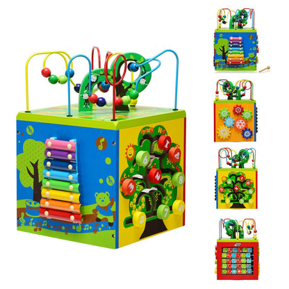 Costway 5-in-1 Wooden Activity Cube Toy