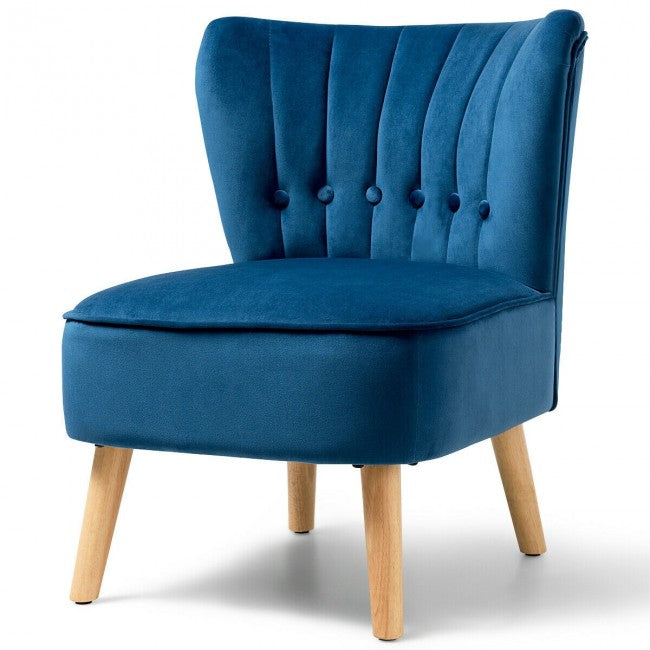 Armless Accent Chair Tufted Velvet Leisure Chair