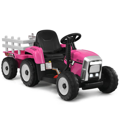 12V Ride-on Tractor with 3-Gear-Shift Ground Loader for Kids 3+ Years Old