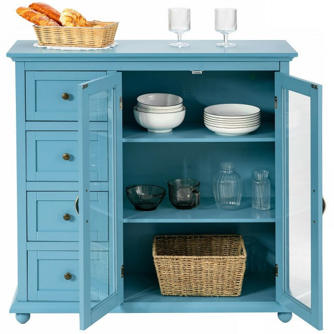 Buffet Sideboard Table Kitchen Storage Cabinet with Drawers and Doors