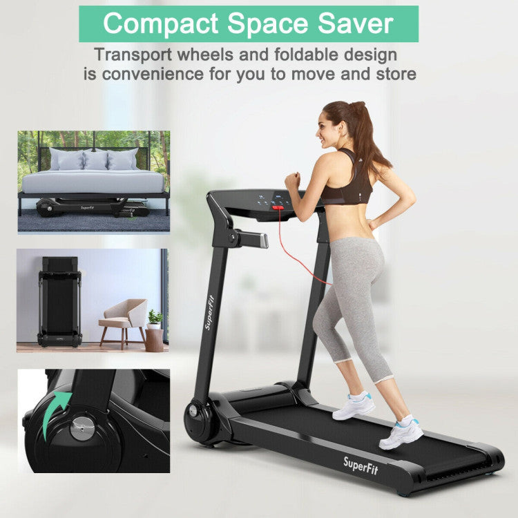 3HP Electric Folding Treadmill with Bluetooth Speaker