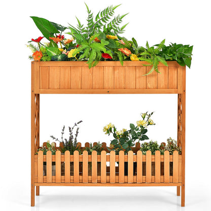 Wooden 2-Tier Raised Garden Bed