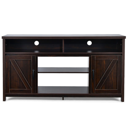 59 Inch TV Stand Media Center Console Cabinet with Barn Door for TV's 65 Inch