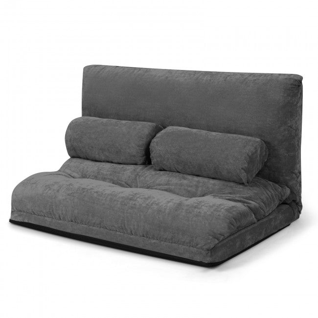 6-Position Adjustable Sleeper Lounge Couch with 2 Pillows