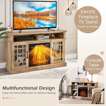 48 Inch Fireplace TV Stand with 1400W Electric Fireplace for TVs up to 50 Inch