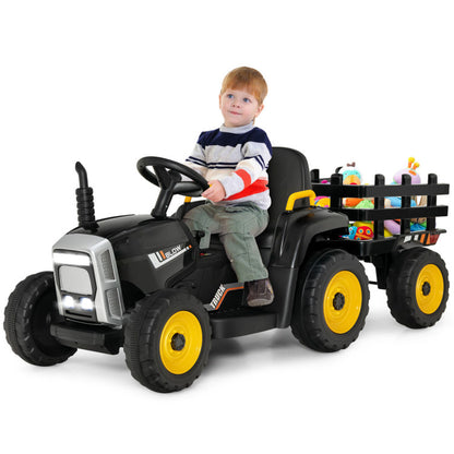 12V Ride-on Tractor with 3-Gear-Shift Ground Loader for Kids 3+ Years Old