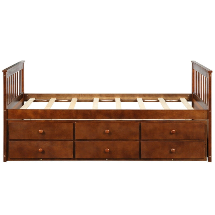 Twin Captain’s Bed with Trundle and 3 Storage Drawers