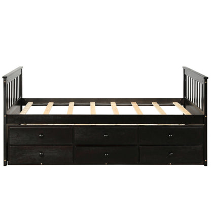 Twin Captain’s Bed with Trundle and 3 Storage Drawers