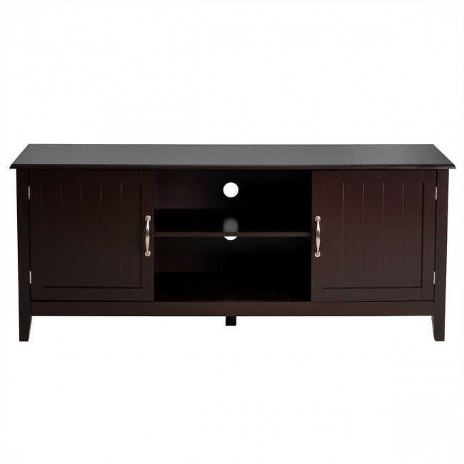 Entertainment Wood TV Stand for Up to 65 Inches Flat Screen with Storage Cabinets