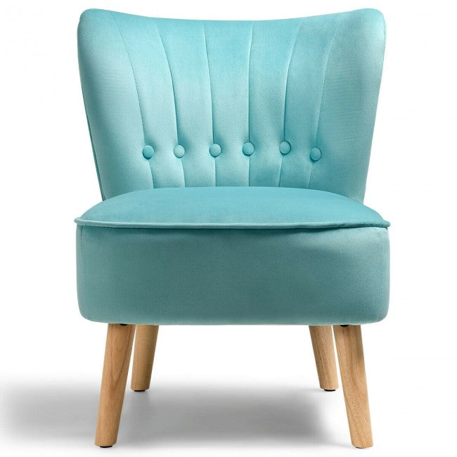 Armless Accent Chair Tufted Velvet Leisure Chair