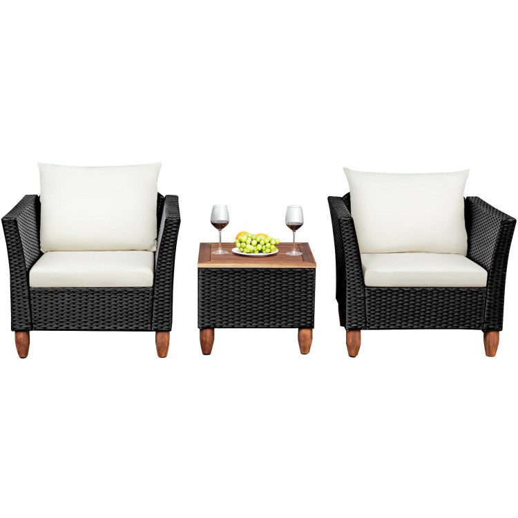 3-Piece Outdoor Patio Rattan Furniture Set