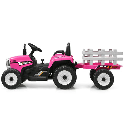 12V Ride-on Tractor with 3-Gear-Shift Ground Loader for Kids 3+ Years Old