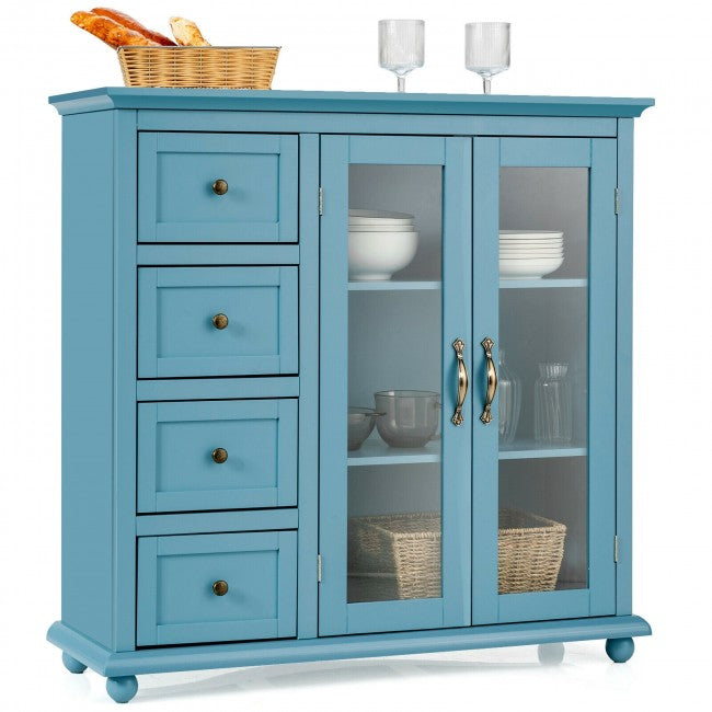 Buffet Sideboard Table Kitchen Storage Cabinet with Drawers and Doors