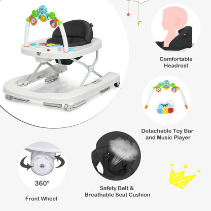 2-in-1 Foldable Baby Walker with Adjustable Height