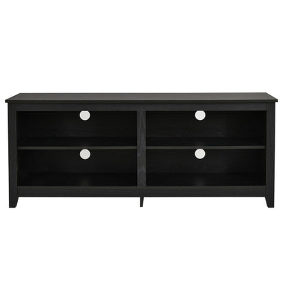 4-Cubby TV Stand Media Console for TV's up to 65 Inch with 3-Position Height Adjustable Shelf