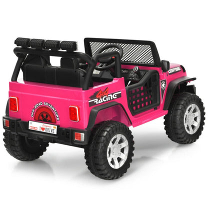 Costway 12V Kids Remote Control Electric Ride On Truck Car with Lights and Music