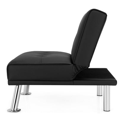 Single Sofa Lounge Chair with Metal Legs and Adjustable Backrest