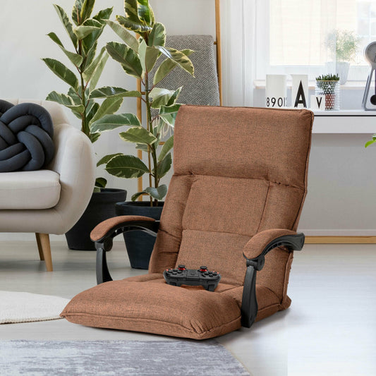 14-Position Floor Chair Lazy Sofa with Adjustable Back Headrest Waist