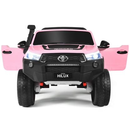 Costway 2*12V Licensed Toyota Hilux Ride On Truck Car 2-Seater 4WD with Remote