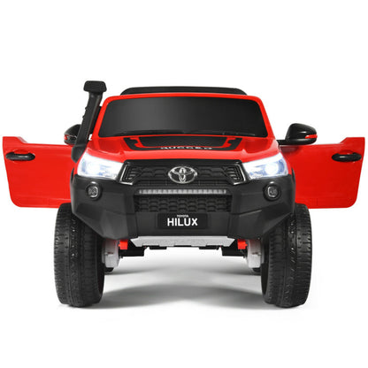 Costway 2*12V Licensed Toyota Hilux Ride On Truck Car 2-Seater 4WD with Remote