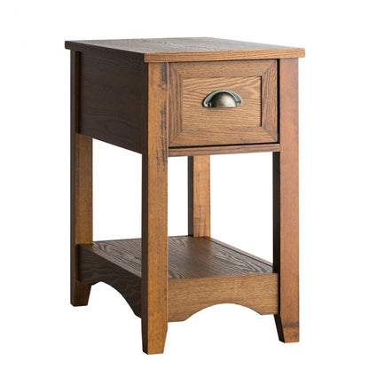 Set of 2 Contemporary Side End Table with Drawer