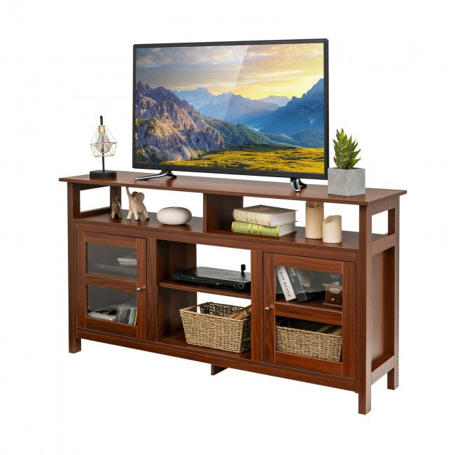 58 Inch TV Stand Entertainment Console Center with 2 Cabinets