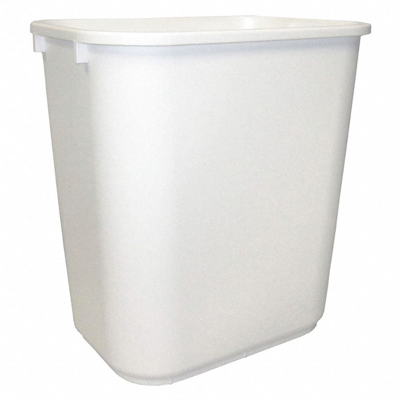 7 gal. Plastic Rectangular Wastebasket, White