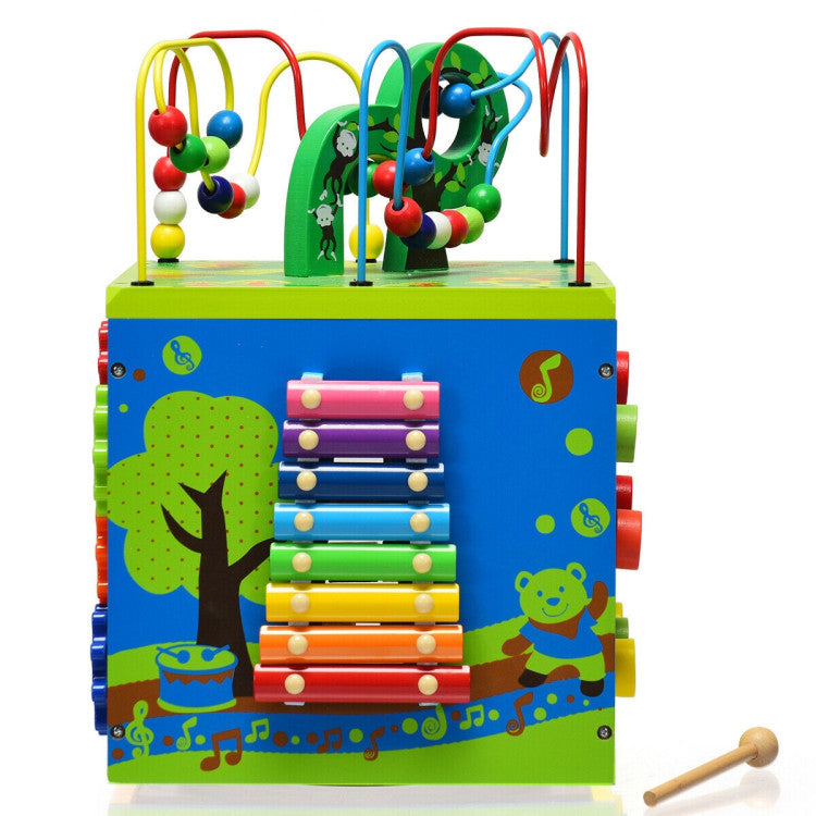 Costway 5-in-1 Wooden Activity Cube Toy