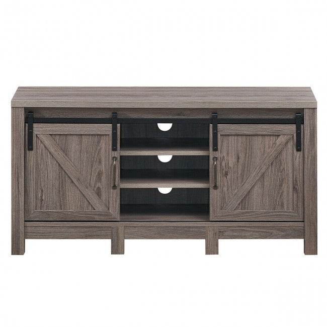 55 Inch TV Sliding Barn Door Entertainment Center