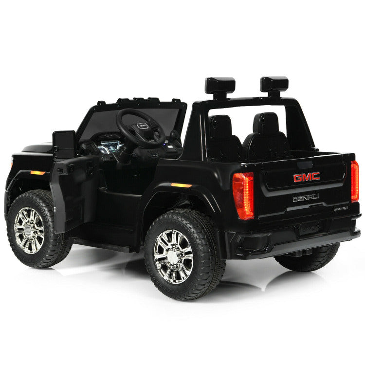 Costway 12V 2-Seater Licensed GMC Kids Ride On RC Electric Car with Storage Box